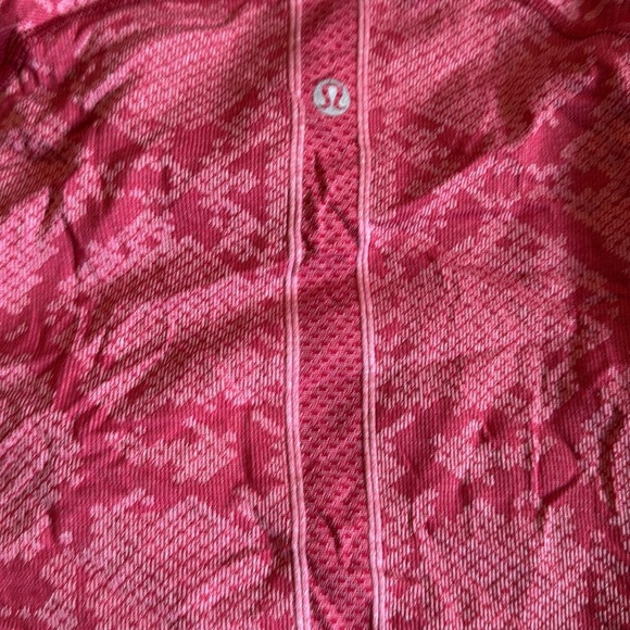 Lululemon sz 6 Swiftly Tech Long Sleeve Crew Heathered Cranberry Red Patterned - Picture 7 of 14